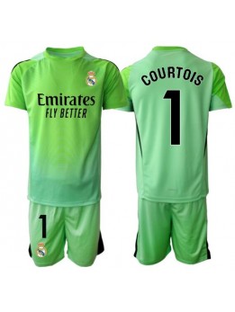 Billige Real Madrid Thibaut Courtois #1 Keeper Bortedraktsett Barn 2025-26 Kortermet (+ Korte bukser)